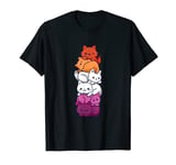 Lesbian Pride Cat LGBT Gay Flag Cute Hers and Hers Gifts T-Shirt