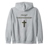 Front Toward Enemy – Christian Faith Military Cross of Jesus Zip Hoodie