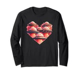 Funny UFO Alien Heart Valentine UFO Womens Boys Mens Kids Long Sleeve T-Shirt