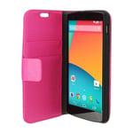 ETUI A RABAT GOOGLE NEXUS 5 FOLIO ROSE ECO-CUIR (PU)