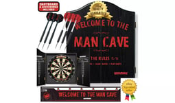 Winmau Man Cave Dartboard Gift Set 2 x Sets Of Darts With Man Cave Flights UK