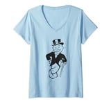 Womens Monopoly Man Cane Lean V-Neck T-Shirt