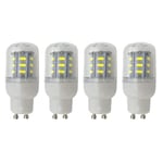 GU10 5W LED Ampoule 500LM Maïs LED Équivalent 50W Ampoules Halogènes, Culot GU10 Standard, Lampe de Table, Non Dimmable, AC 110V/230V, Lot de 4,Cool White,110V~130V