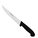 Burgvogel Solingen Couteau à Viande Tranchant, Inoxydable, 18 cm, Acier Inoxydable, Lavable au Lave-Vaisselle, Noir, Grand Couteau à trancher, série de Couteaux de ménage