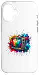 iPhone 16 Splash Art Vintage Television TV Retro 70s 80s Case