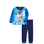 Disney Boy's Pyjama Polaire Sonic Garçon-5 Ans Pajama Set, Marine, 5 Years