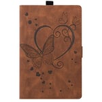 JIan Ying Case for Samsung Galaxy Tab S7+/S7 Plus SM-T970/T975/T976(NOT fit tab S7) Slim Lightweight Love Butterfly Protector Cover Brown