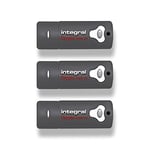 Clé USB Integral 8go Crypto-197 256-Bit 3.0 USB Mémoire Flash Drive cryptée - Certifiée Selon la Norme Protection des attaques Mot de Passe par Force Brute & Design étanche à Double Couch -3PK