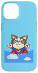 Coque pour iPhone 14 chihuahua super-héros mignon chien chiot animal de compagnie drôle animal art illustration