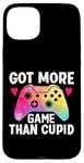 Coque pour iPhone 15 Plus Valentine Plus de jeu que Cupidon Joueur vidéo Tie-Dye