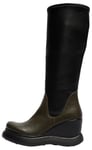 Fly London Women's GLIN129FLY Knee High Boot, Military/Black, 2.5 UK