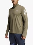 adidas Own The Run Long Sleeve Half Zip Top, Olive Strata