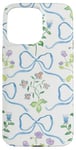 Coque pour iPhone 15 Pro Max Fleur sauvage bleu arc coquette florale aquarelle dessin mignon