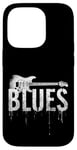 Coque pour iPhone 14 Pro Musique Blues pour guitare électrique vieilli