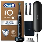 Oral-B iO10 Electric Toothbrushes Adults, Gifts For Women / Men, 1 Handle, 3 Toothbrush Heads, Charging Travel Case, Toothbrush Head Holder, 7 Modes, 2 Pin UK Plug, Cosmic Black, Oral B IO Toothbrush