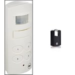 Yale SAA5015 Wireless Shed and Garage Alarm, Free-Standing or Wall-Mounted, White & Y121B/40/125/1 Brass Closed Shackle Padlock (40 mm) - Black Outdoor Weatherproof Lock - 3 Keys - High Security