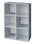 Kit de meuble bibliothèque en mélamine mod. cube 61x29,5x91h blanc - Salon