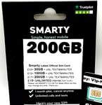 £0.20p Only NEW LATEST OFFER Smarty UK sim card +UNLIMITED 5G 4G WIFI 