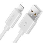 deleyCON 2m Lightning 8 Pin USB Câble de Charge & Données Certifié MFI et Compatible avec iPhone 14 Pro Max 14 Pro 14 Plus 14 SE 13 Pro Max 13 Pro 13 Mini 12 Pro Max 12 Pro 12 Mini - Blanc