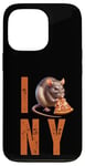 Coque pour iPhone 13 Pro Funny NY City Rat Mangeant Pizza Pepperoni