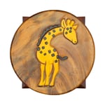 WID Home and Garden Children’s Stool, Solid Wooden Giraffe stool, Footrest, plant or table lamp support. Handmade to last for years to choose from. Hand Painted in Thailand