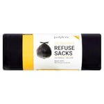 Polylina 10 Tie Handle Refuse Sacks Bin Bags, Recycled Plastic, Black, 80 Litre