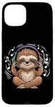 Coque pour iPhone 15 Plus Musique Paresseux Avec Écouteurs Clé De Sol Musicien Music