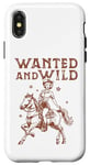 Coque pour iPhone X/XS T-shirt rétro cowgirl équitation western country rodéo vintage