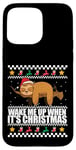 Coque pour iPhone 15 Pro Max RÉVEILLE-MOI QUAND C'EST NOËL ! Meme Sloth Santa Ugly