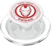 Marvel Avengers Iron Man Find Your Power Logo PopSockets PopGrip pour MagSafe