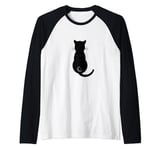 Black Cat, Moon and Stars Raglan Baseball Tee