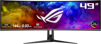 ROG Swift OLED PG49WCD - Moniteur Gaming incurvé DQHD 49"" - 144 Hz, 0,03 ms GtG, G-Sync, FreeSync, HDR 400 - Panneau QD-OLED, 32:9, 5120x1440, DP DSC, HDMI 2.1, Hub USB, 90W USB-C, Ergonomique