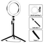 AJH 10" LED Ring Light with Tripod Stand Phone Holder Dimmable Desk Makeup Ring Light for Live Streaming YouTube Instagram Video Photography (Color : 5 IN 1)