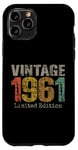 Coque pour iPhone 11 Pro Vintage 1961 Édition limitée 64e anniversaire Cadeaux 64 ans