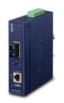 PLANET IP30 Industrial 10/100/1000BAS network media converter 1000 Mbit/s Blue