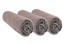 Lot de 3 Draps Housse 40x80 cm Extensible pour 40x90 Couffin Berceau Nacelle 40 x 80 | Bambou Hypoallergenique | Taupe Marron | Respirant | Marque Easy Dort | Certifié Oeko Tex | Fabriqué en Europe