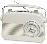 TERRIS, VDR 692, Radio Vintage AA8, Portable nostalgique rétro avec connectivité Smartphone Moderne avec Bluetooth, AUX in & Dab+, écoute de la Musique avec Un Son Unique, Beige