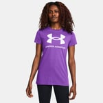 Haut à manches courtes avec logo Under Armour Rival pour femme Lavish / Blanc M