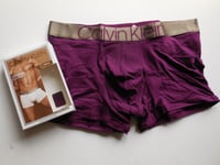 CALVIN KLEIN ICON COTTON STRETCH TRUNK MEDIUM      GROOVY PLUM  RRP £27