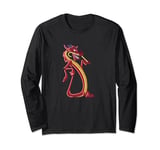 Disney Mulan Mushu Neon Accent Portrait Manche Longue