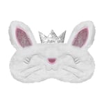 VerteLife Sleep Mask Cute Bunny Eye Masks 3D Cartoon Animal Eyeshade for Sleeping, Soft Plush Blindfold Novelty Travel Eye Cover for Children Adult (Bunny Ear,White)