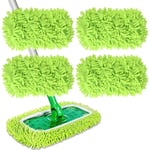 4 Pièces Chiffons de Serpillière Microfibre pour Swiffer Sweeper, Serpillière Recharge Balai Vapeur, Lingettes Humides Housse Tampons de Vadrouille