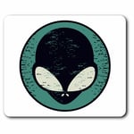 Computer Mouse Mat - Cool Black & White Alien Aliens UFO Office Gift #5868