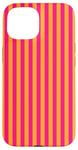 Coque pour iPhone 15 Pink and Yellow Vertical Stripes Retro Trendy Lines