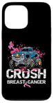 Coque pour iPhone 13 Pro Max Monster Truck Rose Sensibilisation au cancer du sein pour tout-petits garçons Love