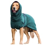 Pet Hund Kläder Handduk Tork Morgonrock Coat Lake Blue 4XL