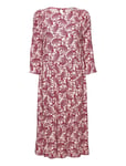 Printed Midi Dress, Lenzing™ Ecovero™ Knälång Klänning Multi/patterned Esprit Casual