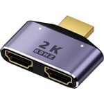 HDMI 1 entrée 2 sortie répartiteur Adaptateur 2K@60Hz HDMI 2 en 1 HD Afficher Bidirectionnel Sélecteur HDMI 1 mâle vers 2 femelle Connecteur, lumière