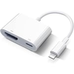 iPhone iPad HDMI-adapter TV Lightning till HDMI Plug and Play-kabel för iPhone 14/13/12/SE/11/XS/XR/X/8/7/iPad till TV/HDTV/Monitor/Projektor