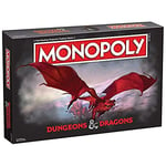 Winning Moves Dungeons and Dragons Monopoly Board Game, Play with monsters such as Beholder, Storm Giant and Demogorgon, Advance to Death Knight, Red Dragon and Lich, 2-6 player game for ages 12 plus